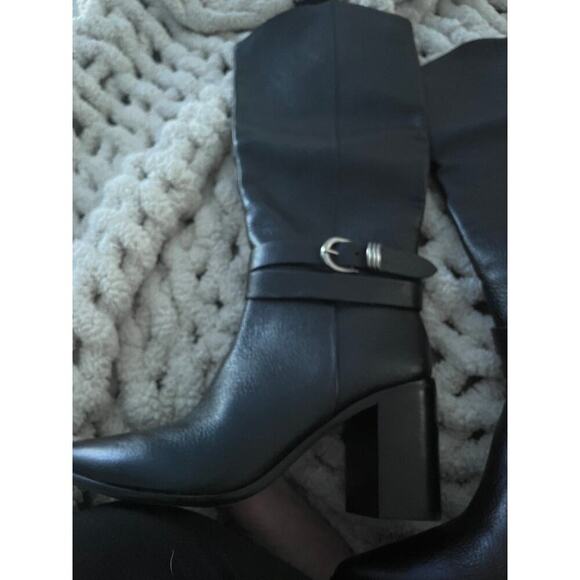 Dolce Vita Women's Black Leather Knee-High Boots Size 9 Buckle Detail - Picture 8 of 9